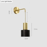 Nordic Copper Bedroom Wall Lamp Creative Modern Minimalist Stair Corridor Porch Living Room Dining