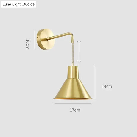 Nordic Copper Bedroom Wall Lamp Creative Modern Minimalist Stair Corridor Porch Living Room Dining