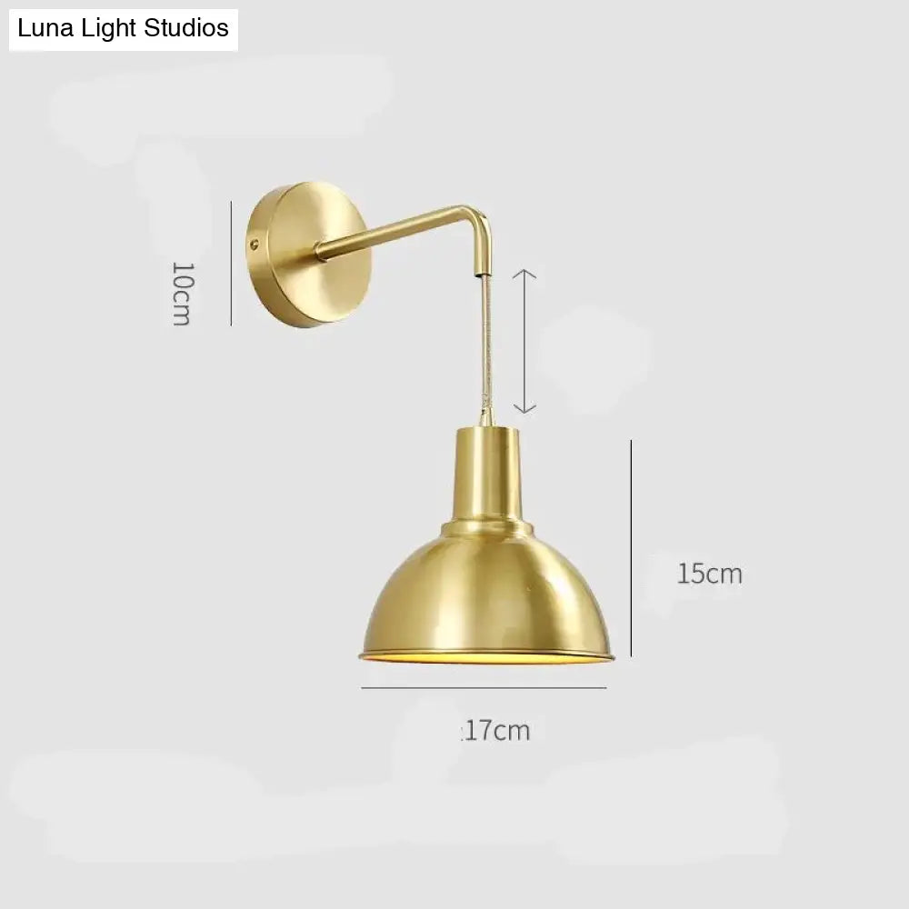 Nordic Copper Bedroom Wall Lamp Creative Modern Minimalist Stair Corridor Porch Living Room Dining