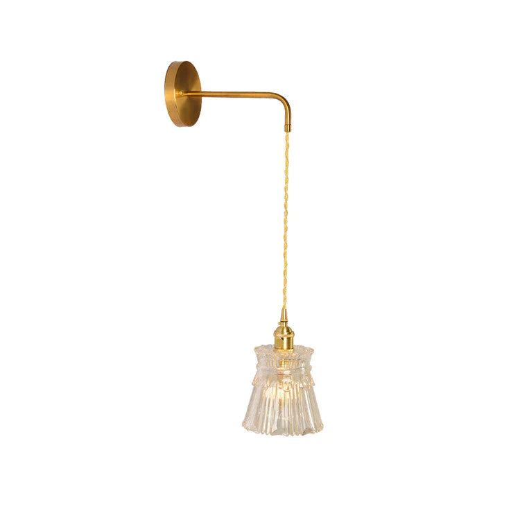 Nordic Copper Wall Lamp Mirror Front Lamp Bedside Toilet Cloakroom Background Wall Brass Glass Led Wall Lamp Copper