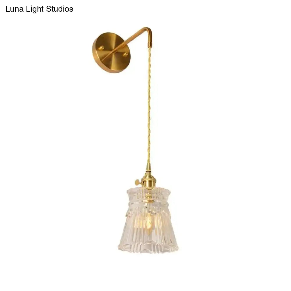 Nordic Copper Wall Lamp Mirror Front Lamp Bedside Toilet Cloakroom Background Wall Brass Glass Led Wall Lamp Copper