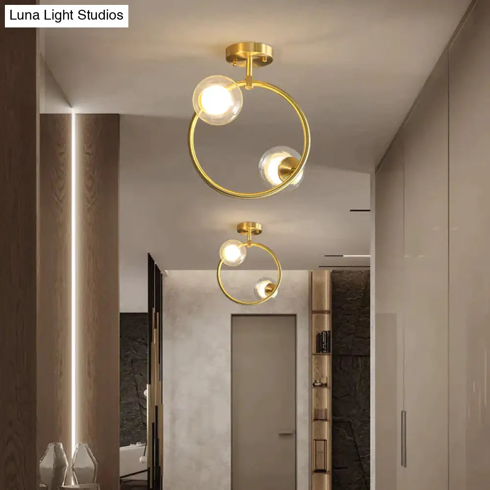 Nordic Corridor Balcony Copper Ceiling Lamp