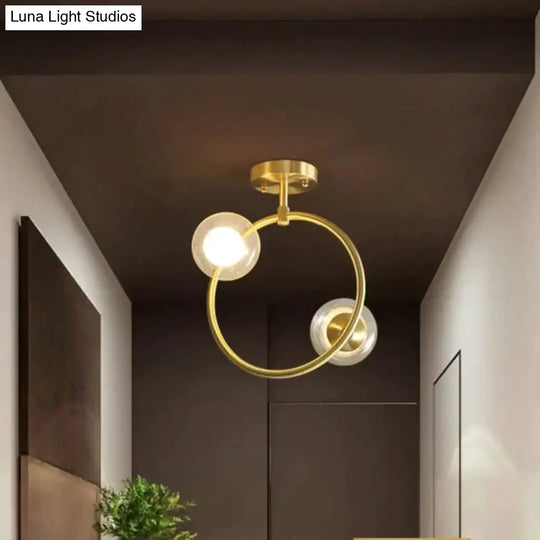 Nordic Corridor Balcony Copper Ceiling Lamp