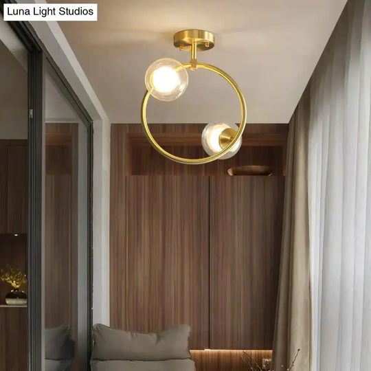 Nordic Corridor Balcony Copper Ceiling Lamp
