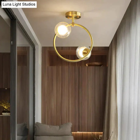 Nordic Corridor Balcony Copper Ceiling Lamp