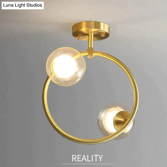 Nordic Corridor Balcony Copper Ceiling Lamp