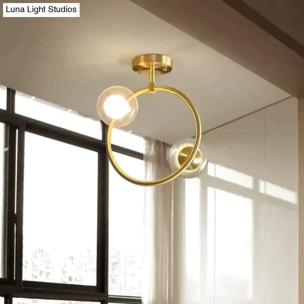 Nordic Corridor Balcony Copper Ceiling Lamp