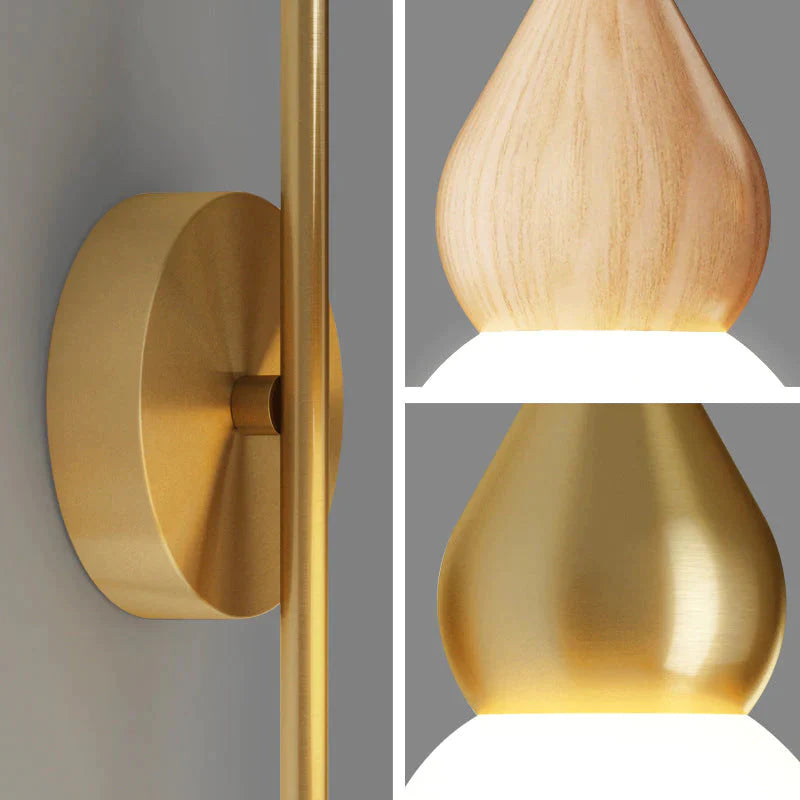 Nordic Korridor Nachttischlampe Kupfer Wandlampe