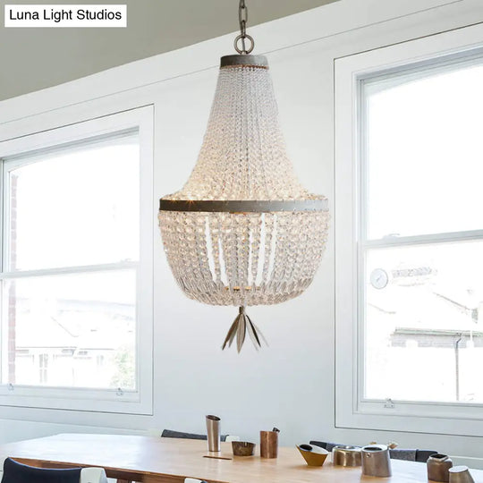 Nordic Crystal White Gourd Empire Chandelier - Stylish 3-Bulb Hanging Ceiling Light For Living Room