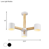 Nordic Cylindrical Ceiling Chandelier: Modern Metallic Suspension Light For Living Room In