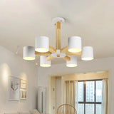 Nordic Cylindrical Ceiling Chandelier: Modern Metallic Suspension Light For Living Room In