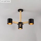 Nordic Cylindrical Ceiling Chandelier: Modern Metallic Suspension Light For Living Room In