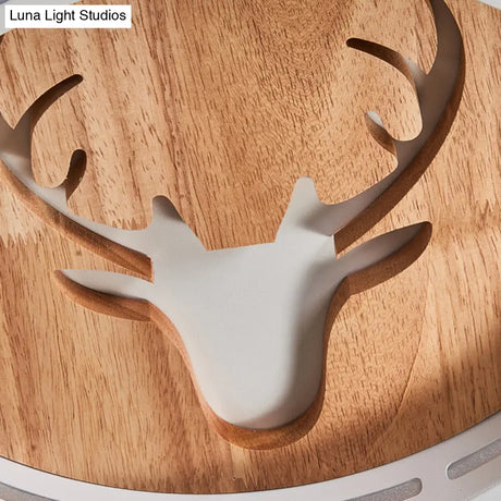 Nordic Deer Acrylic Flush Ceiling Light In Macaron Colors For Hallway