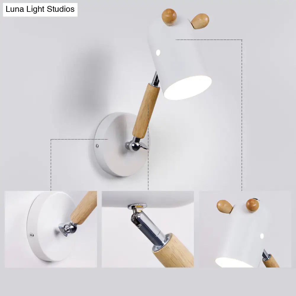 Nordic Deer Swing Arm Bedroom Wall Lamp With Metal Fixture And Bulb