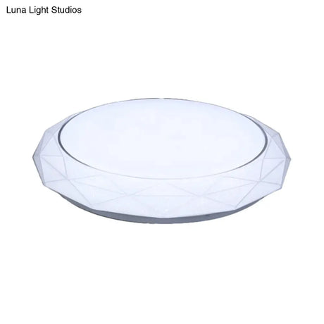 Nordic Diamond Flush Ceiling Light With Led 16’/19.5’ Diameter In White/Pink/Blue Shades