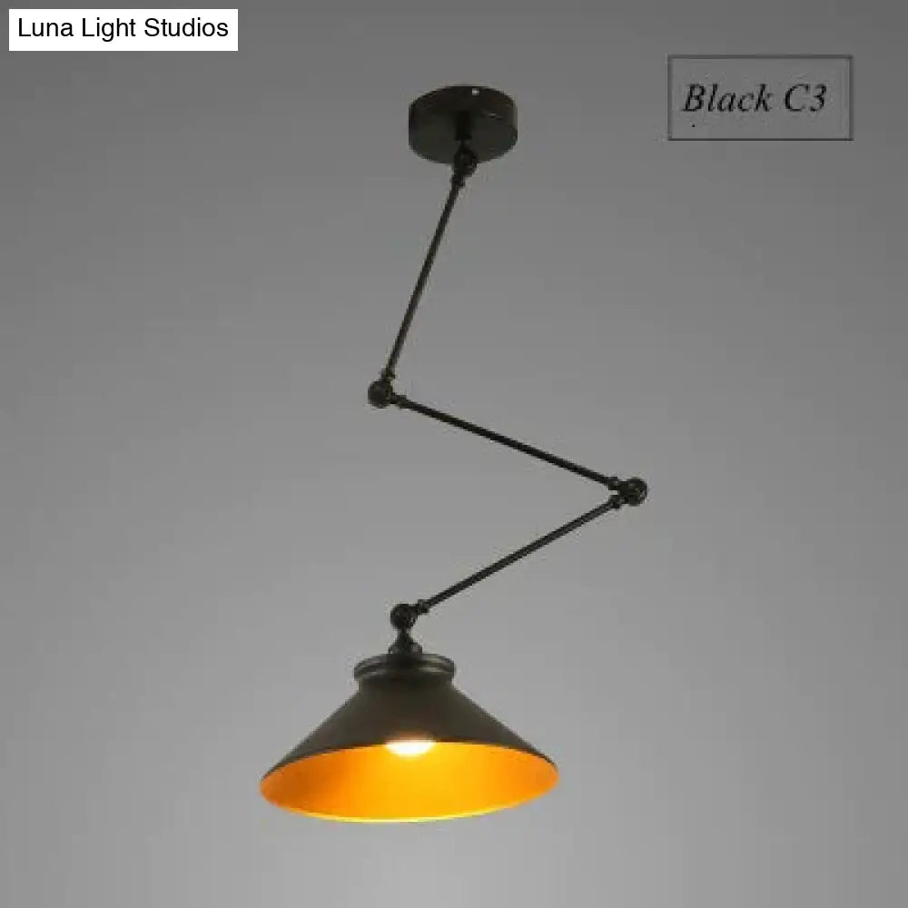 Nordic Diy Personality Pendant Lights Folding Iron Lamp Hanging Bedroom Study Bar Restaurant