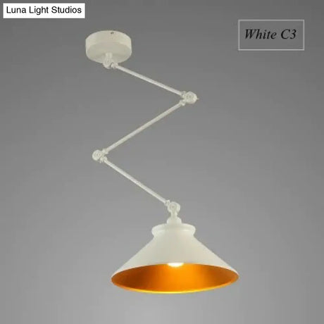 Nordic Diy Personality Pendant Lights Folding Iron Lamp Hanging Bedroom Study Bar Restaurant