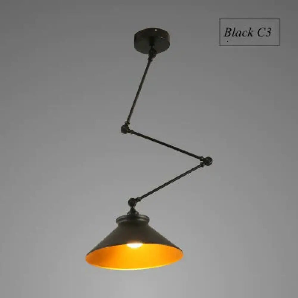 Nordic Diy Personality Pendant Lights Folding Iron Lamp Hanging Bedroom Study Bar Restaurant