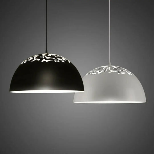 Nordic Dome Ceiling Pendant Light - 14’/16’ Wide 1-Light Iron Lamp With Hollowed Top