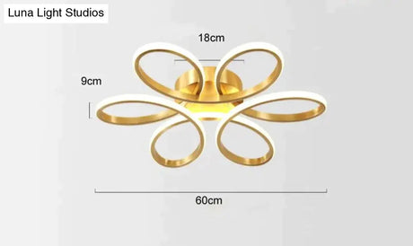 Nordic Fancy Bedroom Copper Ceiling Lamp Stepless Dimming