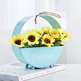 Nordic Floral Wall String Light With Hanging Rope - Metal Base Fairy For Cafe & Tea Shop Sunflower