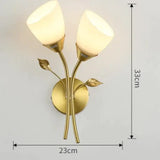 Nordic Flower Living Room Stairs Bedroom Bedside Copper Wall Lamp Double Copper Wall Lamps