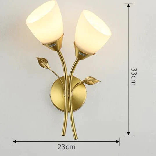 Nordic Blume Wohnzimmer Treppe Schlafzimmer Nacht Kupfer Wand Lampe