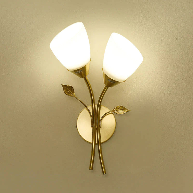 Nordic Blume Wohnzimmer Treppe Schlafzimmer Nacht Kupfer Wand Lampe
