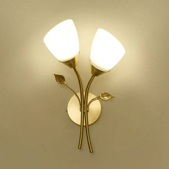 Nordic Blume Wohnzimmer Treppe Schlafzimmer Nacht Kupfer Wand Lampe