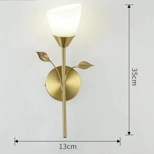 Nordic Blume Wohnzimmer Treppe Schlafzimmer Nacht Kupfer Wand Lampe