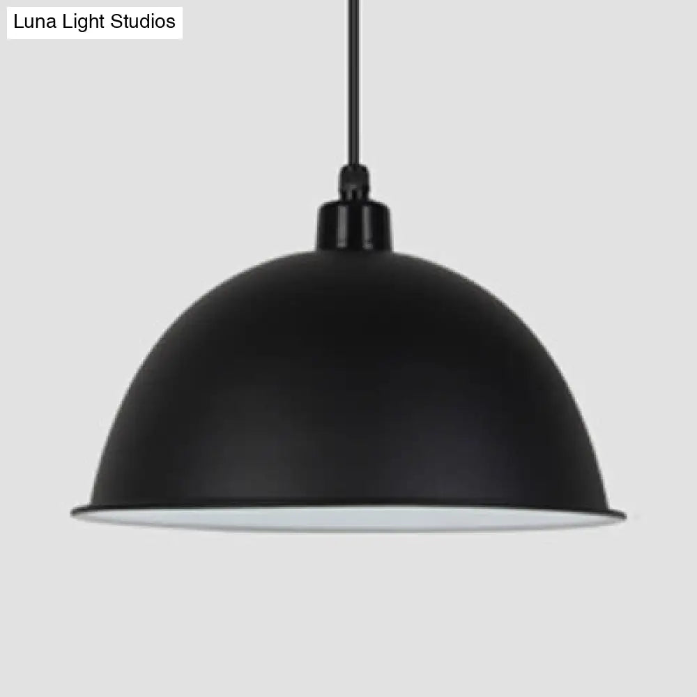 Nordic Stylish Bowl Pendant Lamp - Single Light Aluminum Hanging For Gallery Cafe Black / 14