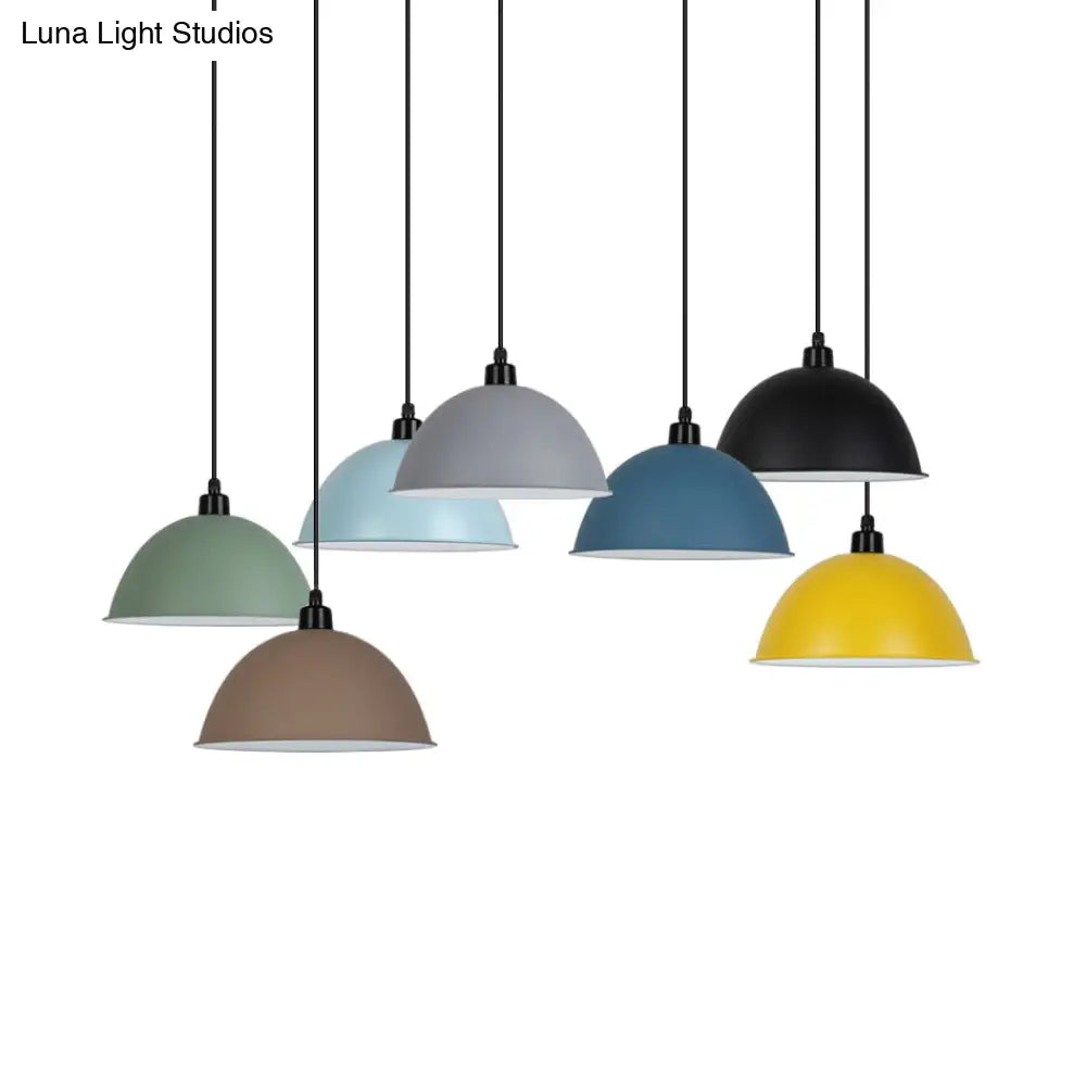 Nordic Stylish Bowl Pendant Lamp - Single Light Aluminum Hanging For Gallery Cafe