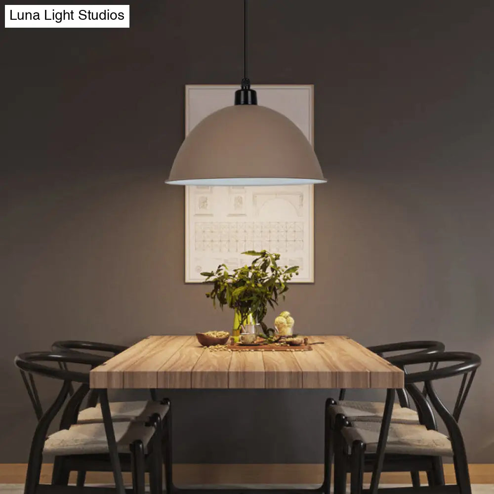 Nordic Stylish Bowl Pendant Lamp - Single Light Aluminum Hanging For Gallery Cafe