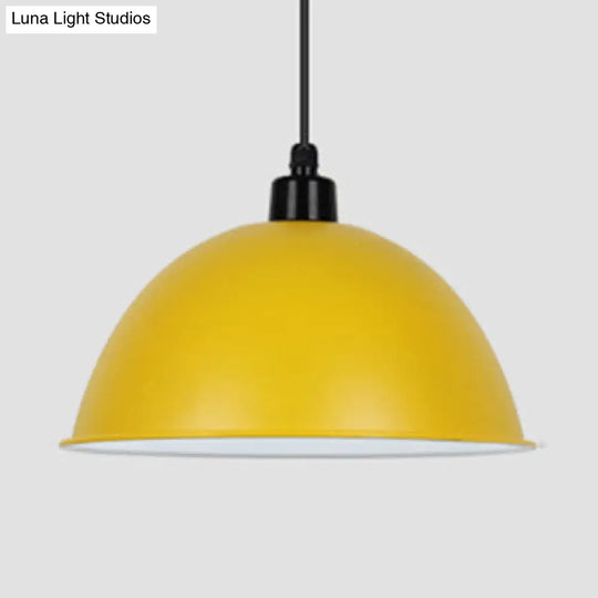 Nordic Stylish Bowl Pendant Lamp - Single Light Aluminum Hanging For Gallery Cafe Yellow / 14