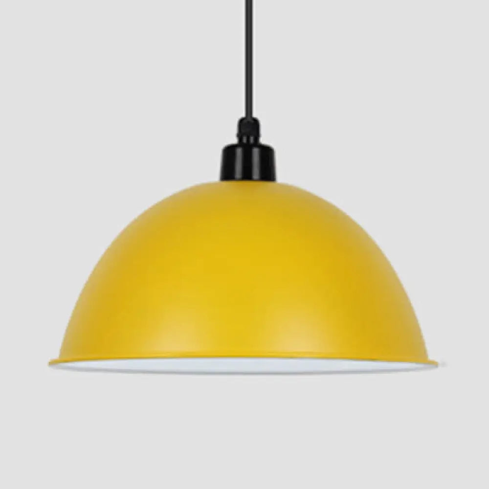 Nordic Gallery Café Aluminum Pendant Lamp: Stylish Bowl Hanging Light Yellow / 14’