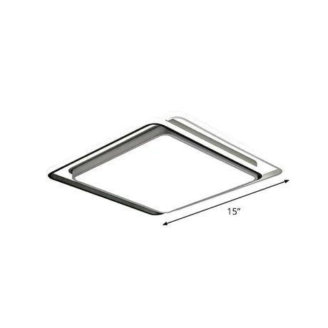 Nordic Geometric Led Flush Mount Ceiling Light With Acrylic Shade For Bedroom White / Third Gear
