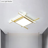 Nordic Gold Led Flush Mount Ceiling Light With Warm/White Glow - 18’/23’ Wide