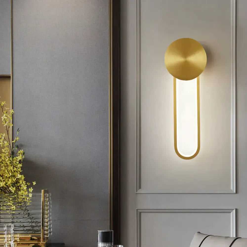 Nordic Gold Pure Copper Bedroom Wall Lamp Wall lamp / 18W tricolor light Copper Wall Lamps
