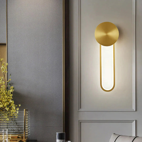 Nordische Gold-Wandleuchte aus reinem Kupfer für Schlafzimmer