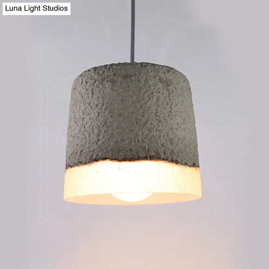 1-Head Nordic Grey Dome/Cone/Barn Ceiling Pendant - Kitchen Bar Hanging Light