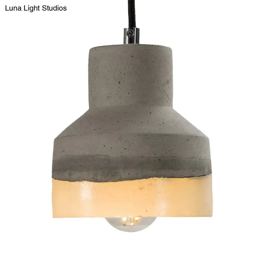 Nordic Grey Dome/Cone/Barn Shaped Hanging Light For Kitchen Bar Ceiling - 1 Head Pendant / B