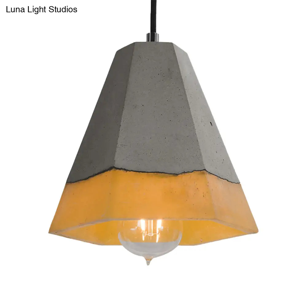 Nordic Grey Dome/Cone/Barn Shaped Hanging Light For Kitchen Bar Ceiling - 1 Head Pendant / E