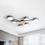 Nordic Grey - Wood Led Ceiling Lamp For Bedroom - 25.5’/31’ Width Grey / 31’