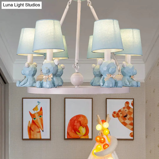 Nordic Hanging Light With Tapered Fabric Shade - Bedroom Chandelier