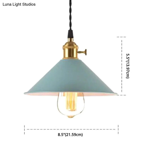 Nordic Industrial Macaron Pendant Light - Colorful Metal 1-Light Lighting