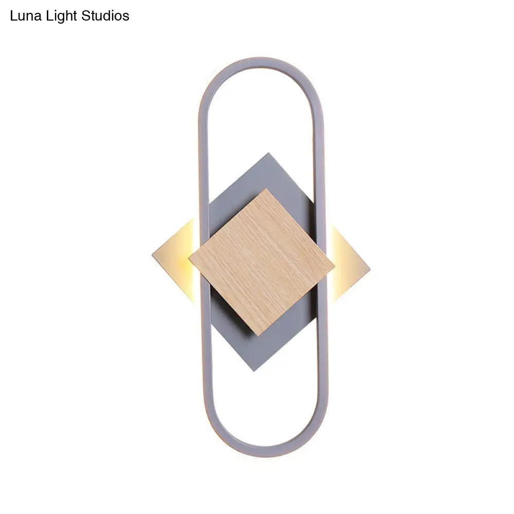 Nordic Iron 2-Layer Sconce Light With Led Wall Mount - Round/Square Design Elliptical Frame