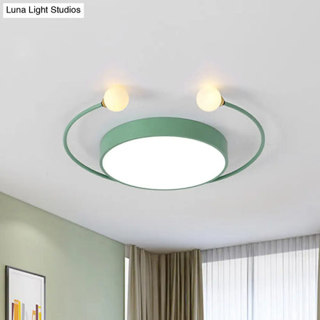 Nordic Iron Led Ceiling Light With Crab Design In Grey/White/Green For Bedrooms