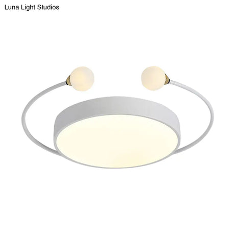 Nordic Iron Led Ceiling Light With Crab Design In Grey/White/Green For Bedrooms