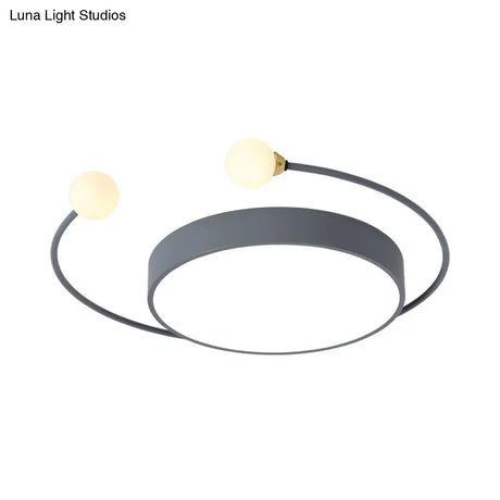 Nordic Iron Led Ceiling Light With Crab Design In Grey/White/Green For Bedrooms