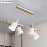 Nordic Island Light With Tapered Shade - Green/Grey/White 4 Lights Kitchen Dining Room Hanging Lamp
